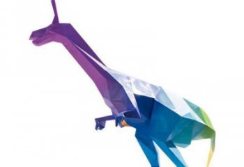 幾何恐龍雕塑精品，白鋼構(gòu)件，別墅烤漆恐龍雕塑生產(chǎn)