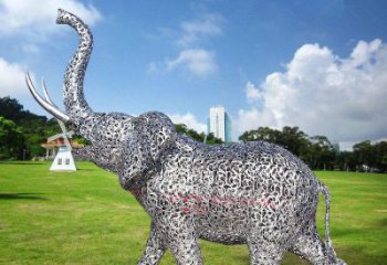 景觀大象雕塑選定，園林裝飾，大型鏤空大象雕塑公司