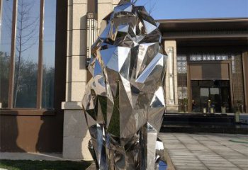 切面獅子雕塑造型供需，廣場雕塑，不銹鋼鏡面獅子雕塑選用