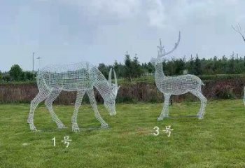 景觀鏤空梅花鹿雕塑承接，城市裝飾，大型燈光梅花鹿雕塑公司