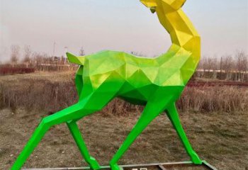 景觀小鹿雕塑批發(fā)，切面工藝，烤漆小鹿雕塑承接