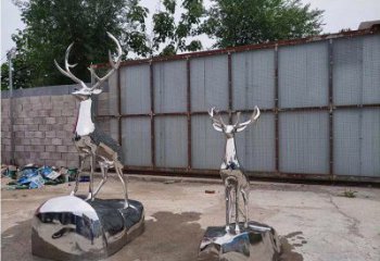 仿真小鹿雕塑精選，露天雕塑，不銹鋼鏡面小鹿雕塑訂做