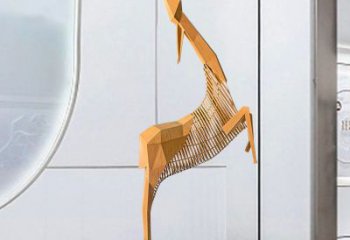 商場小鹿雕塑展品，景觀概念，幾何鏤空小鹿雕塑優選