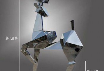 現代小鹿雕塑展品，室外軟裝，展示切面小鹿雕塑訂做