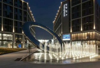 噴水圓環雕塑，水景文化雕塑，旱地噴泉小品