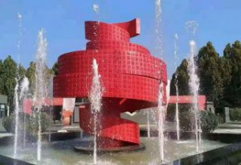 書卷噴泉雕塑，水簾噴泉設計概念，旱地水秀噴泉雕塑