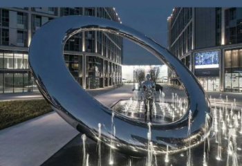 圓環雕塑，水景景觀雕塑，噴水噴泉雕塑元素