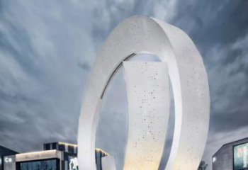 圓環噴泉雕塑制作，噴水原理，噴水圓環雕塑廠家