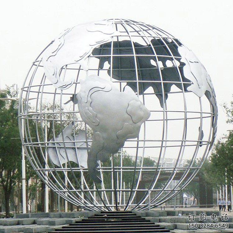 大型地球儀雕塑常用，戶外擺放，鏡面地球儀雕塑廠家