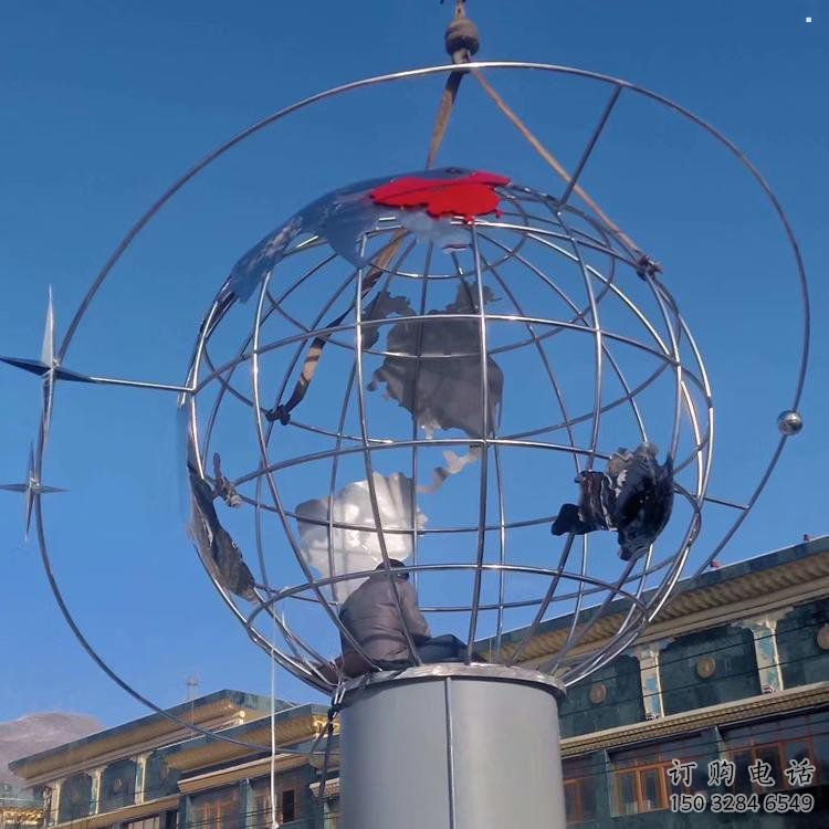 地球儀雕塑通用，街道標識，鋼鑄鏡面地球儀雕塑承接