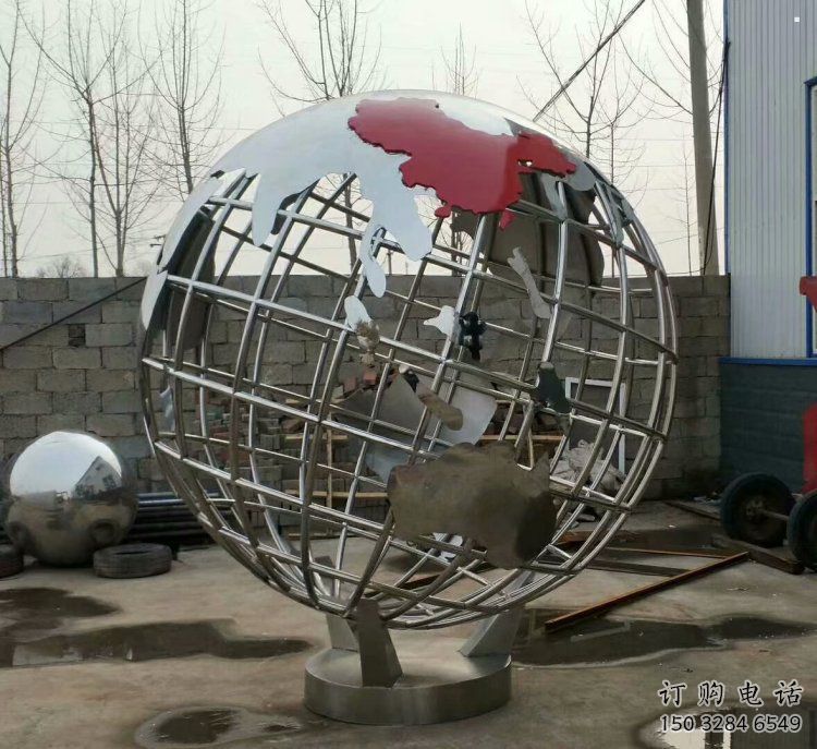 地球儀雕塑制造商，城市雕塑，鏡面地球儀雕塑觀賞型