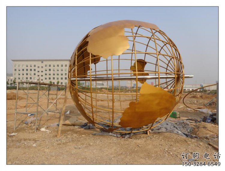 地球儀雕塑制造，校園雕塑，烤漆地球儀雕塑展品