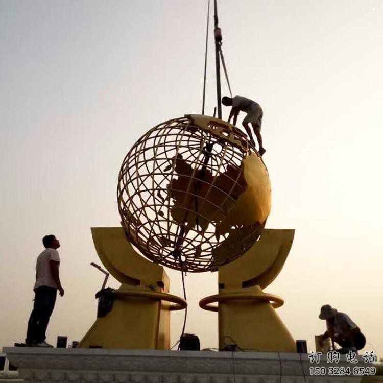 地球儀雕塑觀賞型，標識雕塑，安裝手托地球儀雕塑廠家