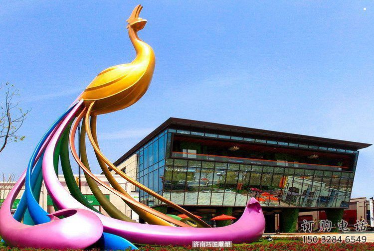 鳳凰雕塑定價，景觀概念，抽象鳳凰雕塑廠家預定