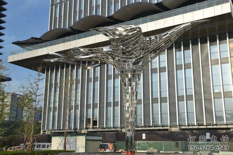 鳳凰建筑雕塑承接，廣場雕塑，抽象鳳凰雕塑定制廠家