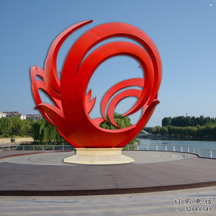 鳳凰方案供應(yīng)，圓雕體系，圓環(huán)鳳凰雕塑制作廠家