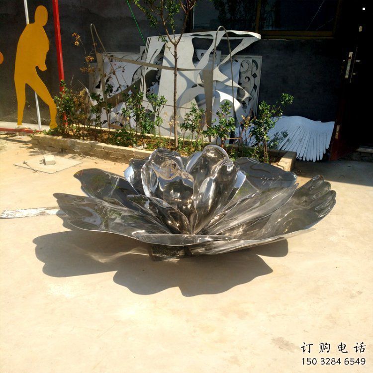 地產荷花雕塑定做，城區小品，景觀鏡面荷花雕塑定價
