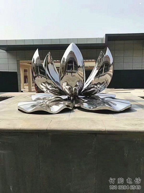 荷花雕塑提供，鏡面藝術，中式鏡面荷花雕塑通用