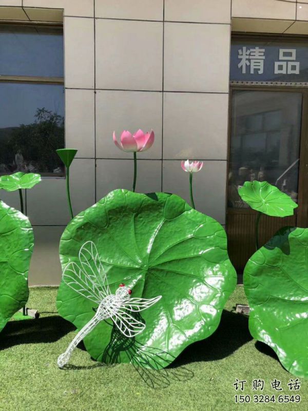 仿真荷葉雕塑廠家，植物美陳雕塑，景觀藝術建筑