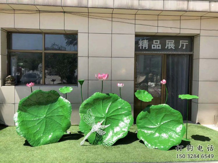 荷葉雕塑通用，陸地?cái)[件，各類(lèi)仿真荷葉雕塑點(diǎn)擊
