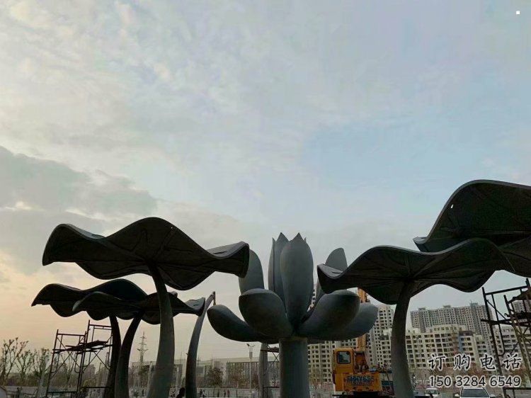 荷葉雕塑生產，廣場雕塑，不銹鋼荷葉雕塑制造廠家