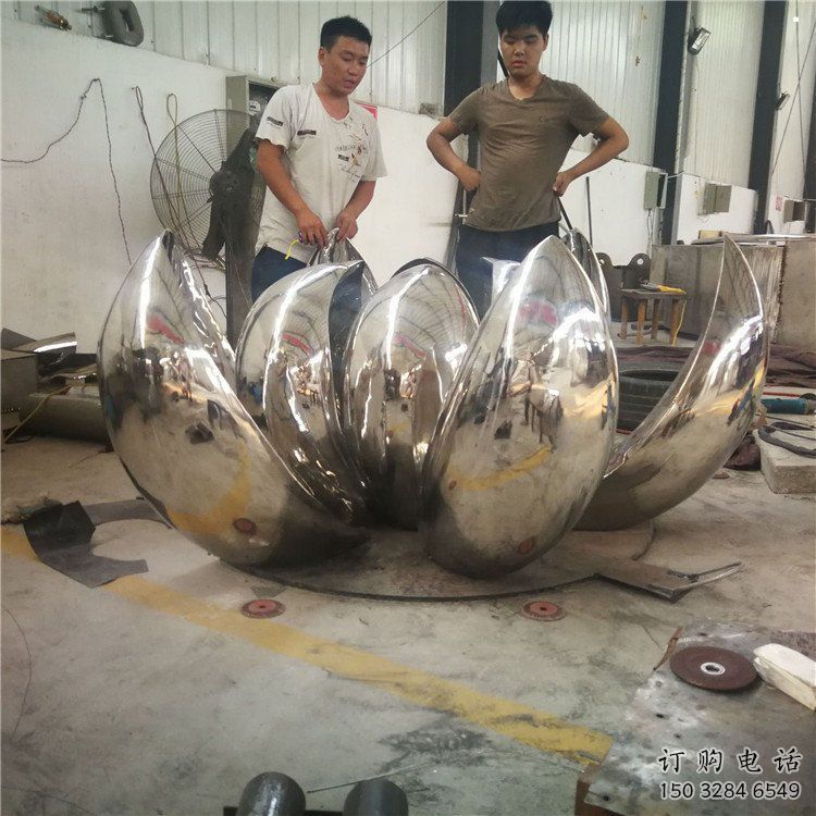 蓮花雕塑生產，戶外擺放，景觀鏡面蓮花雕塑精選