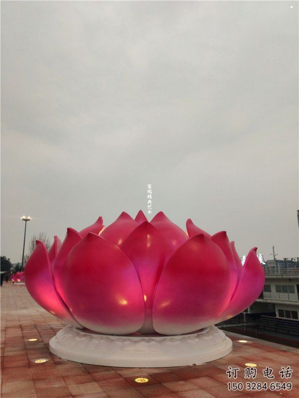 蓮花雕塑廠家精選，彩鋼制作，水景蓮花噴泉雕塑標(biāo)準(zhǔn)