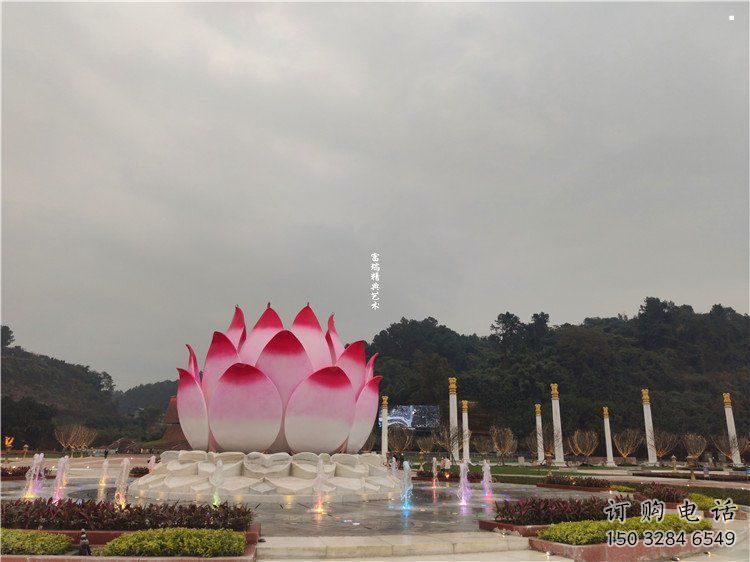 藝術蓮花雕塑廠家，小區擺件，蓮花噴泉雕塑服務商
