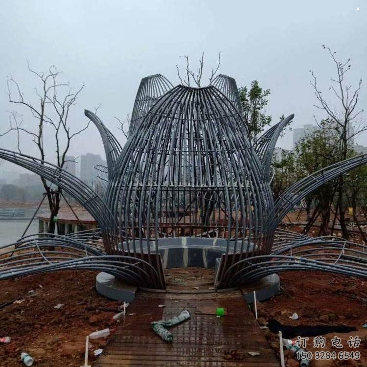 鏤空蓮花雕塑精選，小區雕塑，廣場燈光蓮花雕塑定做