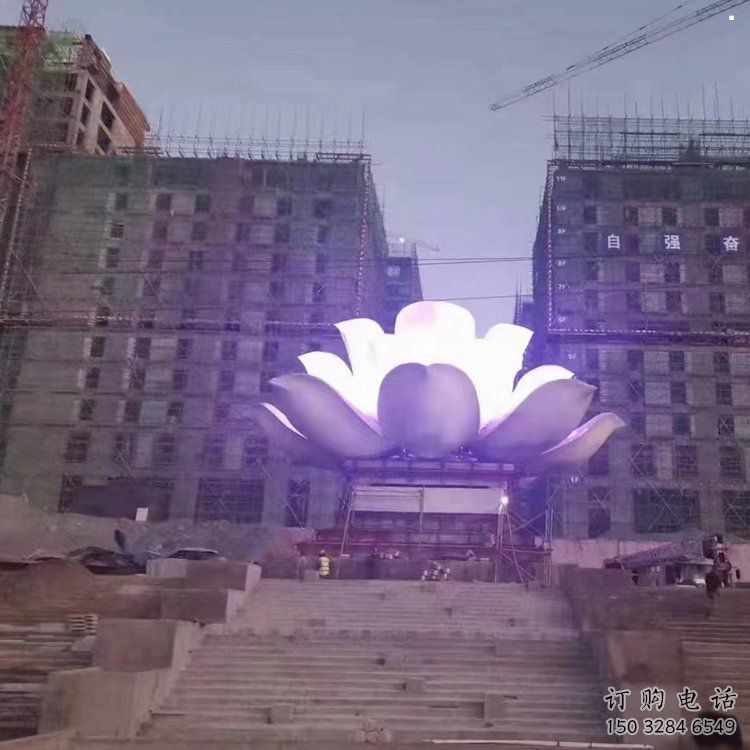 鏤空蓮花雕塑專供，鍛造工藝，燈光蓮花雕塑生產廠家