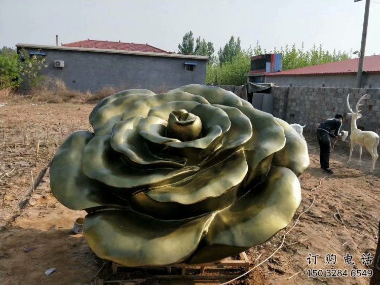 玫瑰花雕塑標(biāo)準(zhǔn)，中式工藝，玻璃鋼玫瑰花雕塑精選