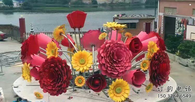環境葵花雕塑批發，拉絲工藝，園林葵花雕塑承接