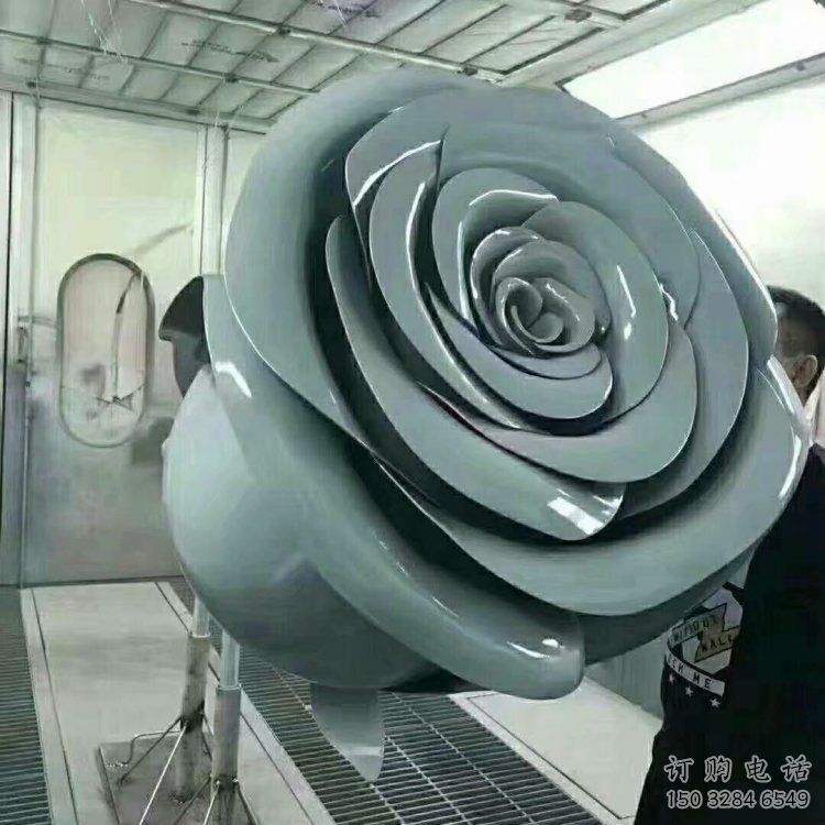 月季雕塑定價，景區(qū)雕塑，月季花朵雕塑廠家供給