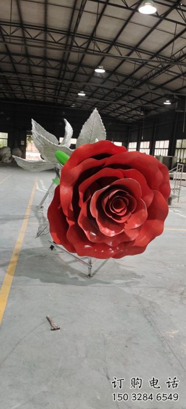 月季雕塑制造商，戶外擺放，建筑月季花朵雕塑供應