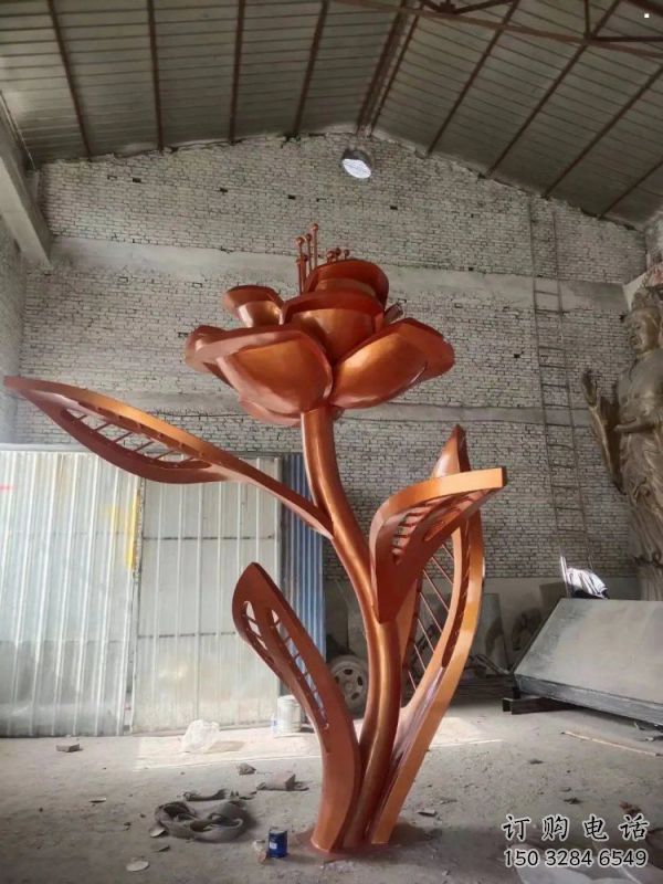 月季花雕塑供需，標識雕塑，景觀不銹鋼月季花雕塑指用