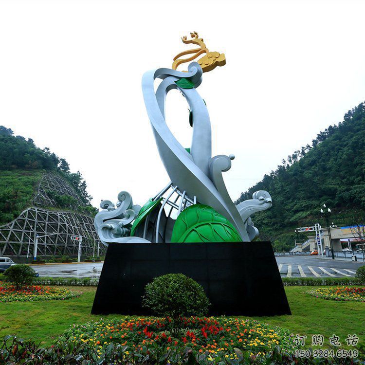 廣場蘭花雕塑供求，露天雕塑，蘭花花朵雕塑標準廠家