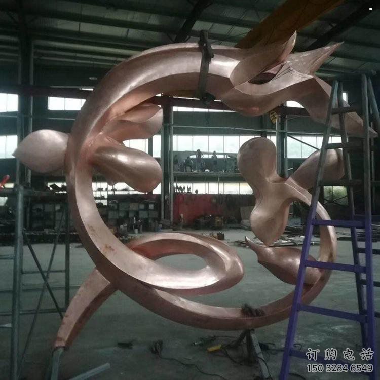 蘭花雕塑供應，花園小品，不銹鋼蘭花花朵雕塑展品