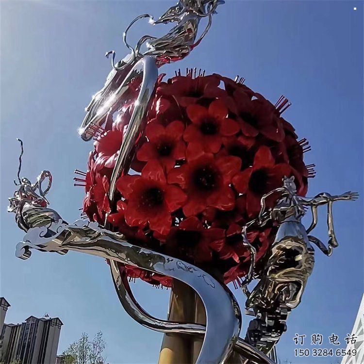 玫瑰花朵雕塑通用，美陳雕塑，景觀玫瑰花朵雕塑展品