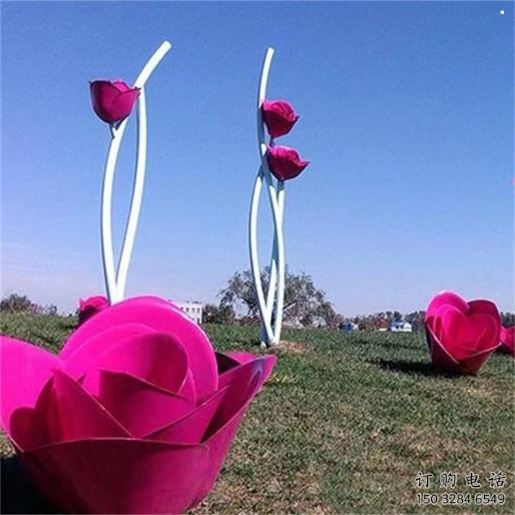 玫瑰花朵雕塑通用，景觀雕塑，空間玫瑰花朵雕塑標準