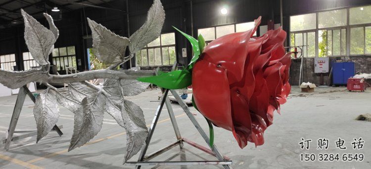 花朵月季雕塑承接，戶外雕塑，月季花朵雕塑生產(chǎn)廠家