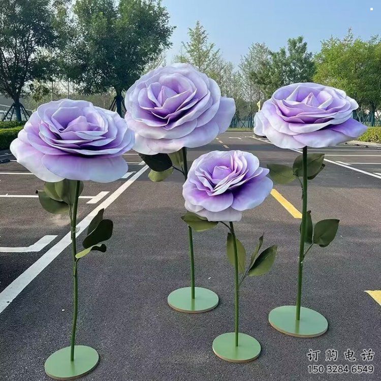 花朵月季雕塑定制廠家，街頭雕塑，月季花朵雕塑制作廠家