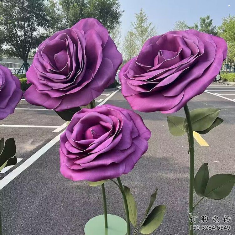 花朵月季雕塑造型點擊，中式工藝，月季花朵雕塑供給