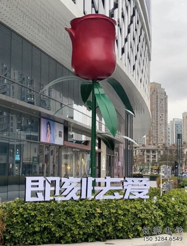 花朵月季雕塑制作常用，街道標識，月季花朵雕塑制造商