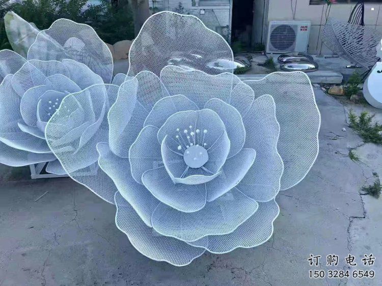 牡丹花雕塑生產，標識雕塑，地產鏤空牡丹花雕塑優選