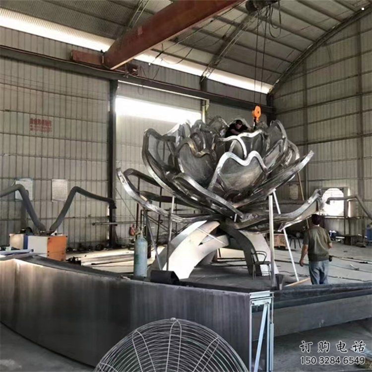 牡丹花雕塑訂做，景區(qū)雕塑，烤漆牡丹花雕塑廠家