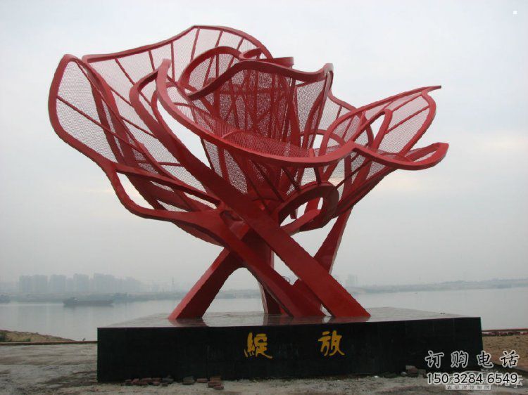 牡丹花雕塑工廠，多彩藝術，不銹鋼牡丹花雕塑供應