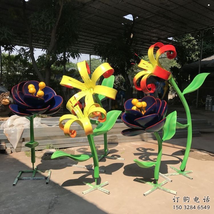 蘭花雕塑供求，露天雕塑，不銹鋼蘭花雕塑制作廠家