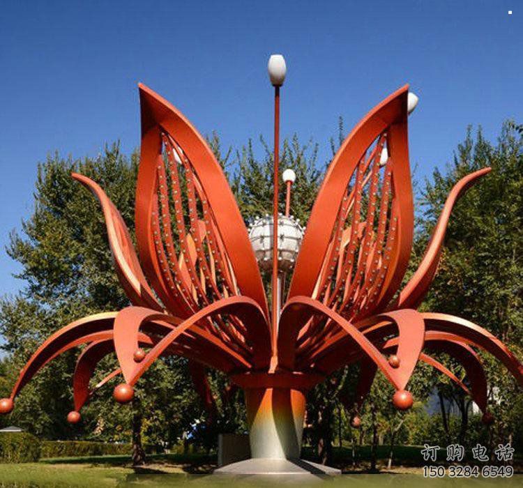 蘭花雕塑精選，多彩藝術(shù)，不銹鋼蘭花雕塑生產(chǎn)廠家