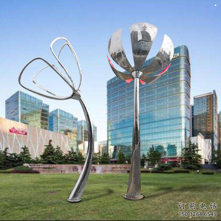 百合花雕塑通用，街景小品，不銹鋼百合花雕塑制造廠家