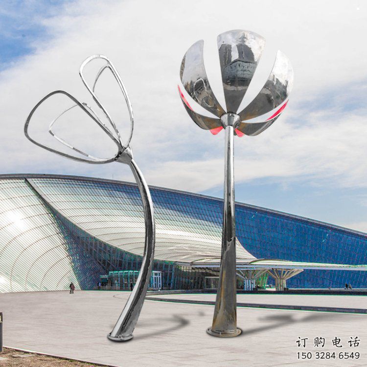 百合花雕塑造型供需，廣場雕塑，不銹鋼百合花雕塑選用